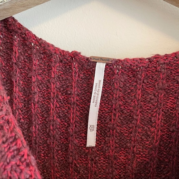 NWT Free People Waterfall Ruffle Sweater Dress Red - Picture 7 of 8